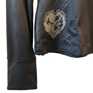 NFL Baltimore Ravens All Sport Couture Womens Black Snakeskin Quarter‎ Zip Large thumbnail 4