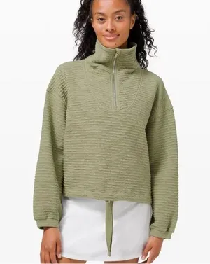 Lululemon Size XS/Small Textured 1/2 Zip Pullover Rosemary Green Sweatshirt thumbnail 1