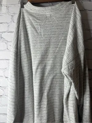 Aerie Light Gray Striped Knit Crewneck Sweater large thumbnail 4