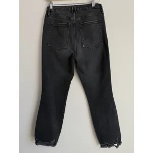 Good American Women's 10/30 Good‎ Curve Straight Leg Jeans Black GCS126T Raw Hem thumbnail 3