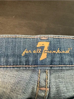 7 For All Mankind Skinny Crop & Roll Jeans Size 28 Light Wash Cuffed Ankle thumbnail 2