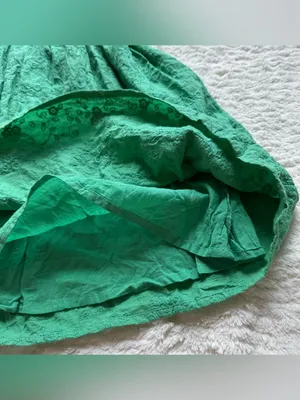 Tuckernuck Pomander Place Cotton Mini Dress XS Green Puff Sleeve Embroidered thumbnail 9