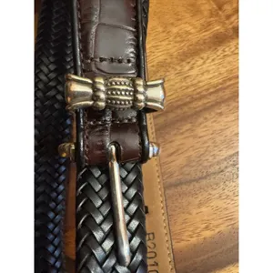 Onyx Brighton Women’s Braided Black Leather Belt L/34 thumbnail 8