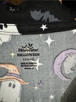 Way to Celebrate Halloween Retro Ghost Witchy Starry Pajamas Size Large NWT thumbnail 5