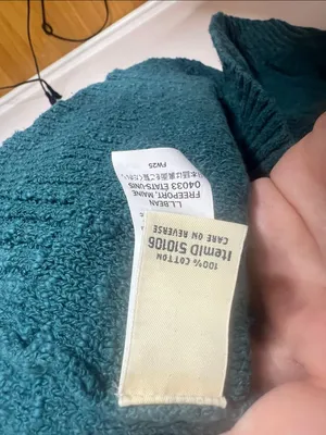 L.L.Bean teal midweight cotton slub rollneck pullover sweater, textured, knit thumbnail 8
