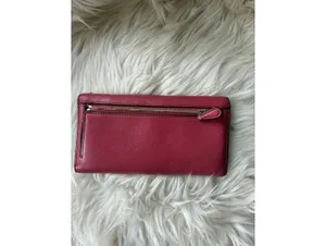 Coach Pink Leather Wallet with Zip Pocket thumbnail 4