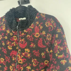 IVY Tapestry Full Zip Jacket Black Red Paisley Pockets Mock Neck Size Medium thumbnail 11