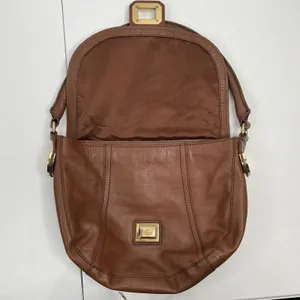 Juicy Couture Brown Leather Shoulder Bag Gold Turn Lock Hobo Saddle Bag thumbnail 7