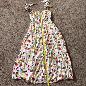 Sadie & Sage Kerr Fruit Salad Tiered Midi Dress Size Small Peasant Style thumbnail 5