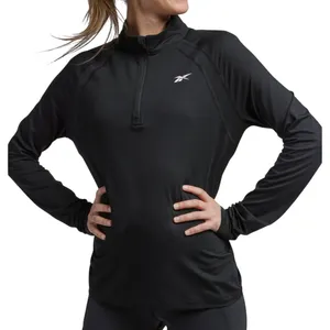 NWT Reebok Women's Identity Performance 1/4 Pullover Top 100202714 Black L thumbnail 2