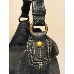 Coach Chelsea Black Pebbled Leather Hobo Shoulder Bag 10948 Turnlock Vintage Y2K thumbnail 12