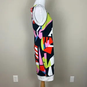 Dolcezza Dress Womens Medium Colorful Shift 60s 70s Sleeveless Pocket Mod Mini M thumbnail 7