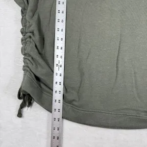 Aerie Womens XL‎ Olive Green Ruched Side Cinch Pullover Hoodie Sweatshirt 05/22 thumbnail 4