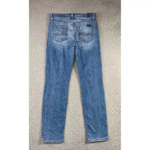 7 For All Mankind Skinny Jeans Women 26 Medium Wash Whiskered Stretch‎ Denim thumbnail 2