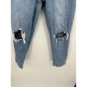 Abercrombie & Fitch The Mom High Rise Jeans Women 8R‎ Distressed Curve Love Blue thumbnail 3