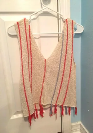 Lucky Brand Oatmeal Too With Orange And Blue Stripes thumbnail 2