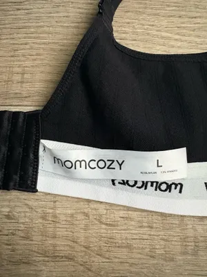 Momcozy Black Ribbed Nursing Bra Sz Large thumbnail 6
