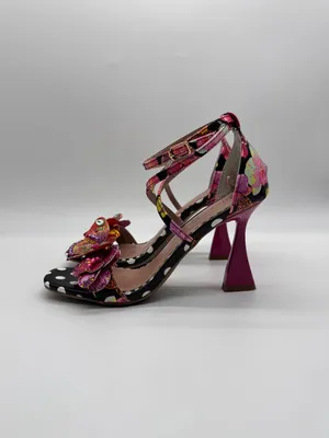 Betsey Johnson Camile Sandals 3D Butterfly Floral Ankle Strap Polka Dot Heel 5.5 thumbnail 7