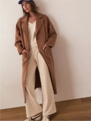 Marine Layer Cord Velour Wide Leg Pant Cream Ribbed High Rise Sz Med Soft Cozy thumbnail 2