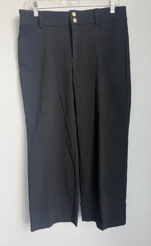 Classic Black Wide Leg Crop Dress Pants thumbnail 1