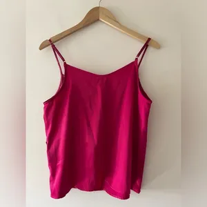 Lulus Reanna Magenta Pink Satin Surplice Tank Top‎ thumbnail 4