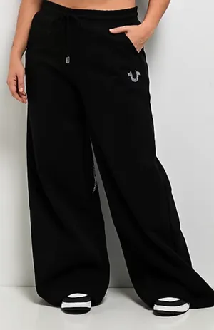 True Religion Winged Crystal Black Baggy Sweats thumbnail 1