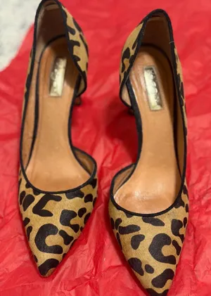 Halogen Leopard-Print Pointed-Toe Pumps - Tan & Black thumbnail 1