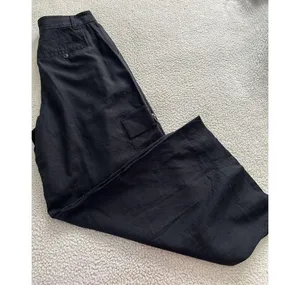Madewell Womens Wide Leg Linen Blend Cargo Pants in True Black Size 6 thumbnail 5