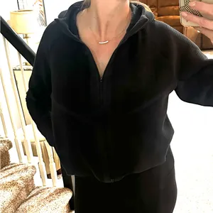 Nike Women’s cropped zip up hoodie sz md thumbnail 6