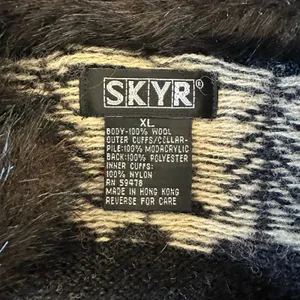 Skyr Wool Nordic Fair Isle Ski Cardigan Sweater Fur Trim M Apres Ski Cabincore thumbnail 5