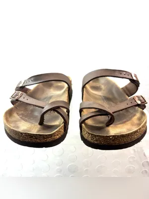 Birkenstock 9 40 Bohemian Brown Leather Cross-Strap Sandals thumbnail 4