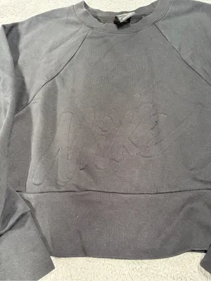Nike Black Cropped Crewneck Sweatshirt logo medium thumbnail 2