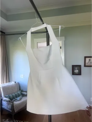 Odd Muse White Structured Mini Dress  thumbnail 3