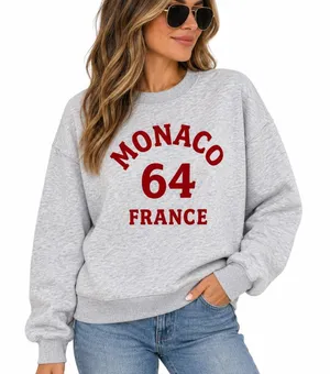 H&M Gray Monaco 64 France Graphic Oversized Sweatshirt Sz M NWT thumbnail 1