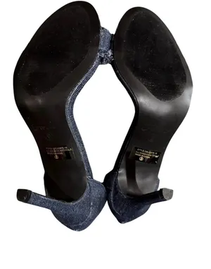 Forever Women’s Delicate 18 Frayed Blue Denim Open Toe High Heel Sandals thumbnail 11