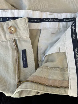 Polo Ralph Lauren Tyler Shorts Mens Beige Double Pleated Sz 34 Cotton Pockets thumbnail 5