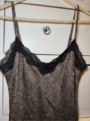 LA Hearts Size Small Lace Trim Leopard Slip Dress Pacsun sleep dress thumbnail 5
