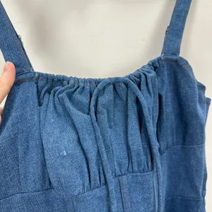 Lulus Considered Charisma Blue Chambray Bustier Mini Dress Cute A Line Large NWT thumbnail 14