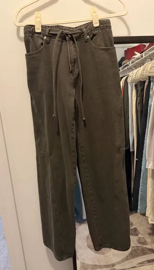 Princess Polly Bruiser Tie Waist Mid Rise Wide Leg Jean thumbnail 2