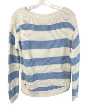 Lauren Ralph Lauren XL Sweater Blue White Striped Nautical Cotton Boat Neck 1354 thumbnail 1