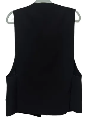 Zara Collection Black Oversized Waistcoat Vest with Vents M thumbnail 7