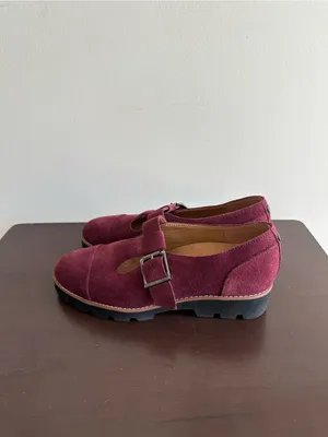 Vionic Women's Carmen T-Strap Loafer Suede Port Wine Size 6 thumbnail 6