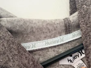 Hurley Women's Charcoal Washed Palm-Print Hoodie thumbnail 3