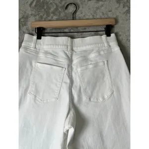 SPANX shape Every Wear Cropped Wide Leg Pull-On Jeans White Large Stretch Denim thumbnail 4