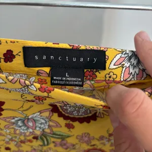 Sanctuary Yellow Floral Paisley High-Low Wrap Ruffle Skirt thumbnail 5