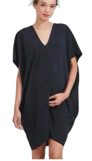 Hatch Women's The Slouch Maternity Dress OS Black Back Split Dolman SS Roomy thumbnail 1