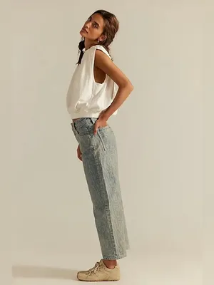 Free People We The Free Deep Trance Dropped Jacquard Jeans Sz.24 thumbnail 3