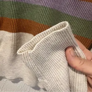 Gilli Beige Colorful Striped Crewneck Sweater size Medium Tan thumbnail 6