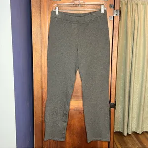 Quince Gray Ponte Straight Leg Pants Stretch Pull On Workwear Business Size M thumbnail 4