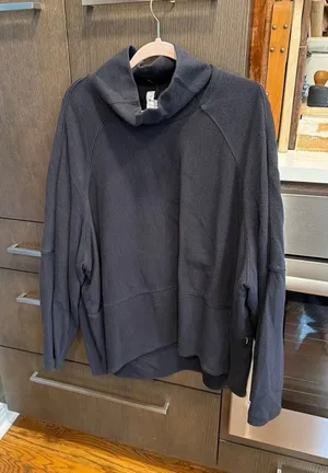 Lululemon Textured Funnel-Neck Pullover Black womens 16 thumbnail 1